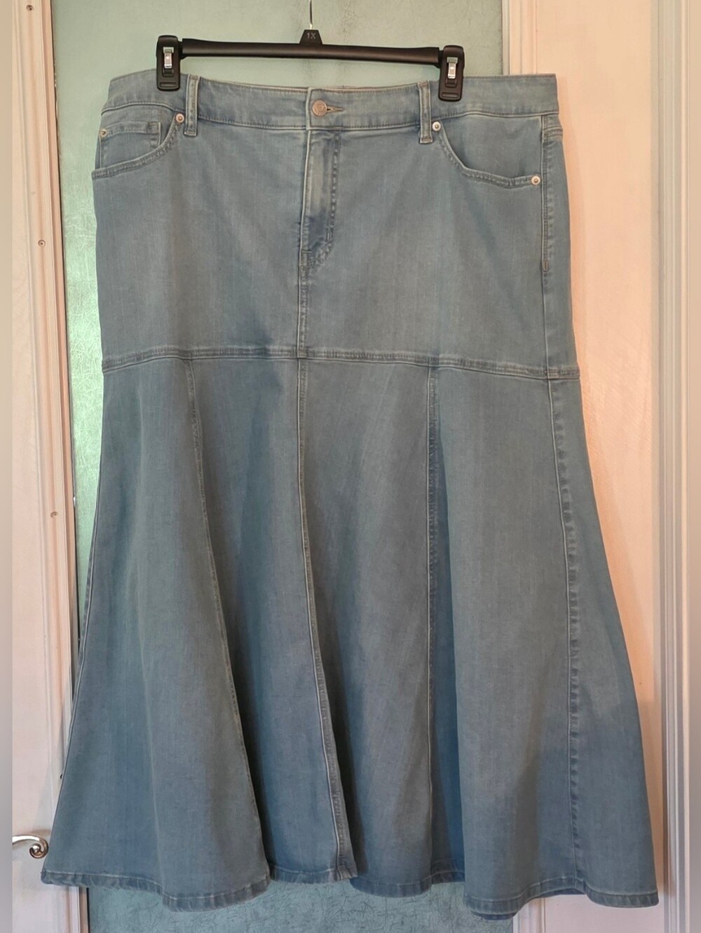 Torrid Light Blue Denim Maxi Skirt - Picture 2 of 4